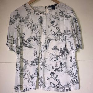 French Connection short sleeved printed blouse